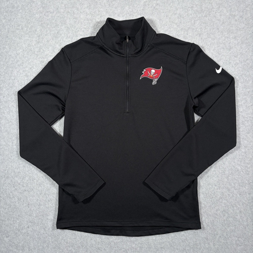Nike Tampa Bag Buccaneers Pullover Mens Small Black 1/4 Dri Fit Lightweight Logo